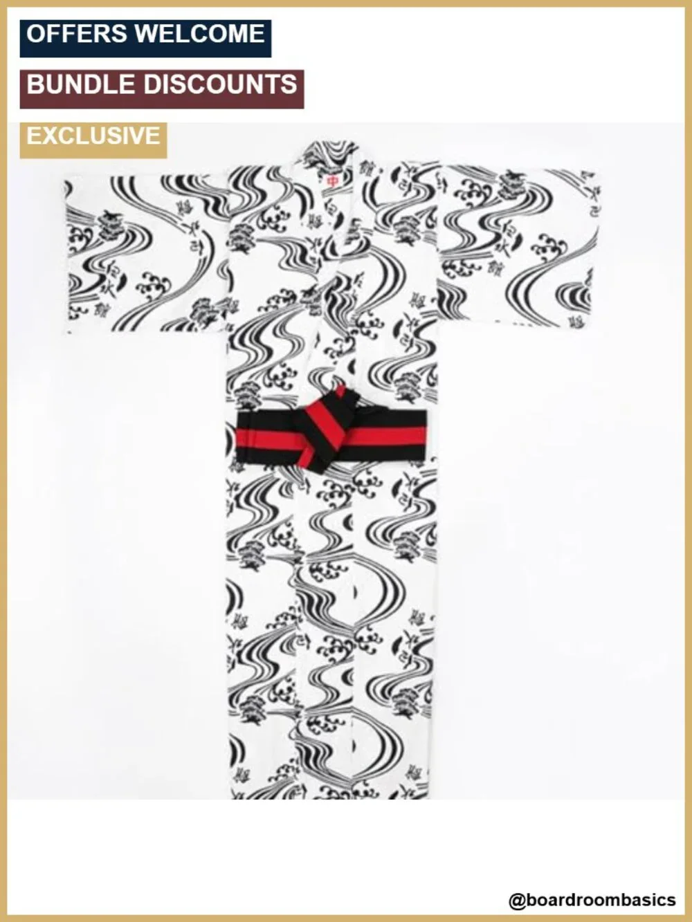 Men's Japanese Obi Belt Cotton Pre-Tied Kimono Waistband Yukata Accessory